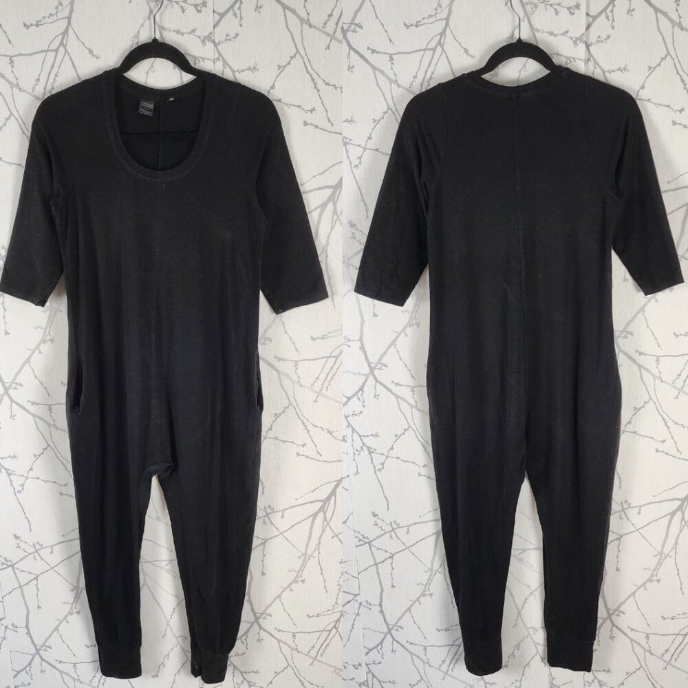Wooly Doodle Lounj Black Bamboo Cotton Romper One Piece